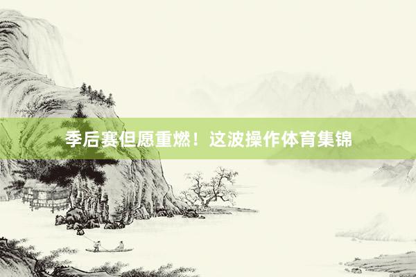 季后赛但愿重燃！这波操作体育集锦