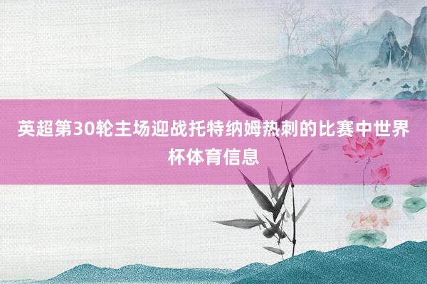 英超第30轮主场迎战托特纳姆热刺的比赛中世界杯体育信息