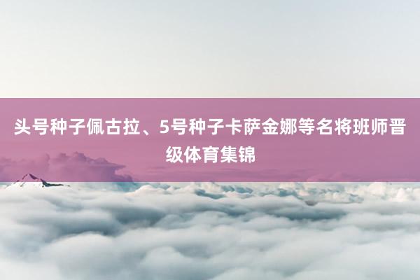 头号种子佩古拉、5号种子卡萨金娜等名将班师晋级体育集锦