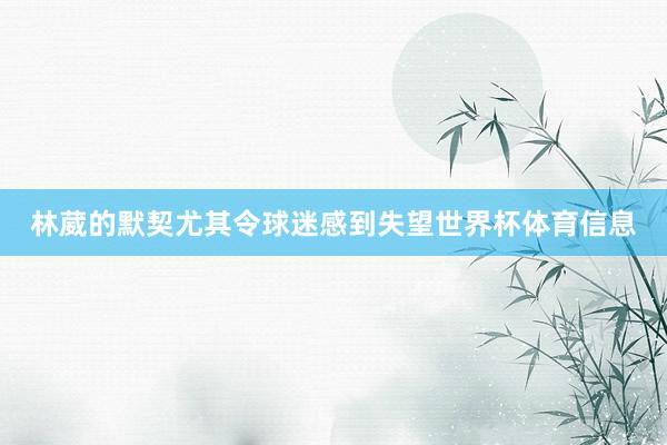 林葳的默契尤其令球迷感到失望世界杯体育信息