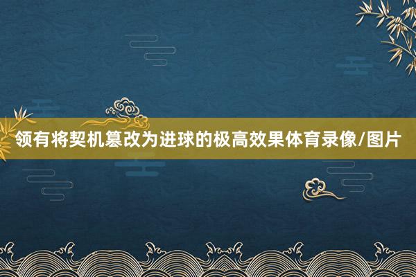 领有将契机篡改为进球的极高效果体育录像/图片