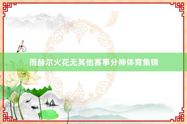 而赫尔火花无其他赛事分神体育集锦