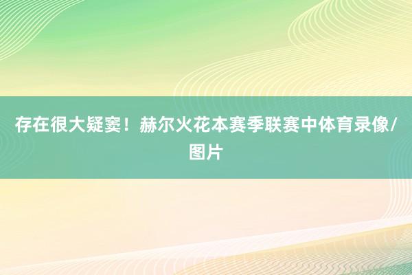 存在很大疑窦！　　赫尔火花本赛季联赛中体育录像/图片