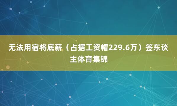 无法用宿将底薪（占据工资帽229.6万）签东谈主体育集锦