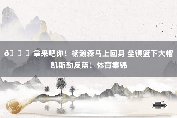 🖐拿来吧你！杨瀚森马上回身 坐镇篮下大帽凯斯勒反篮！体育集锦