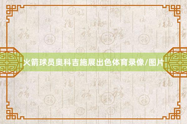 火箭球员奥科吉施展出色体育录像/图片