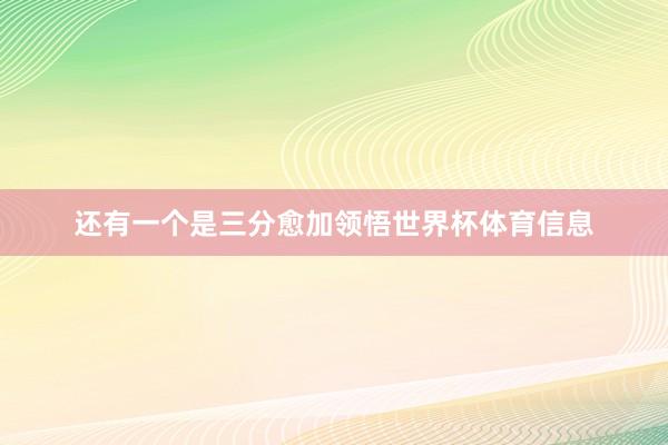 还有一个是三分愈加领悟世界杯体育信息