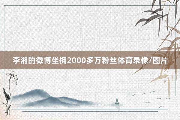 李湘的微博坐拥2000多万粉丝体育录像/图片