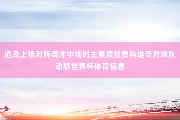 道及上场对阵奇才中场时主素质拉贾科维奇对球队动怒世界杯体育信息