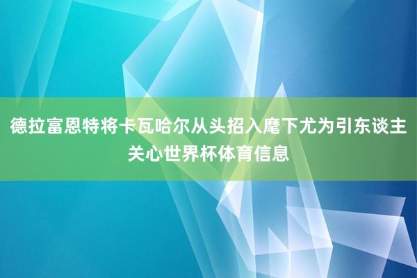 德拉富恩特将卡瓦哈尔从头招入麾下尤为引东谈主关心世界杯体育信息