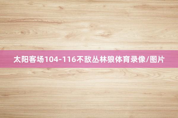 太阳客场104-116不敌丛林狼体育录像/图片